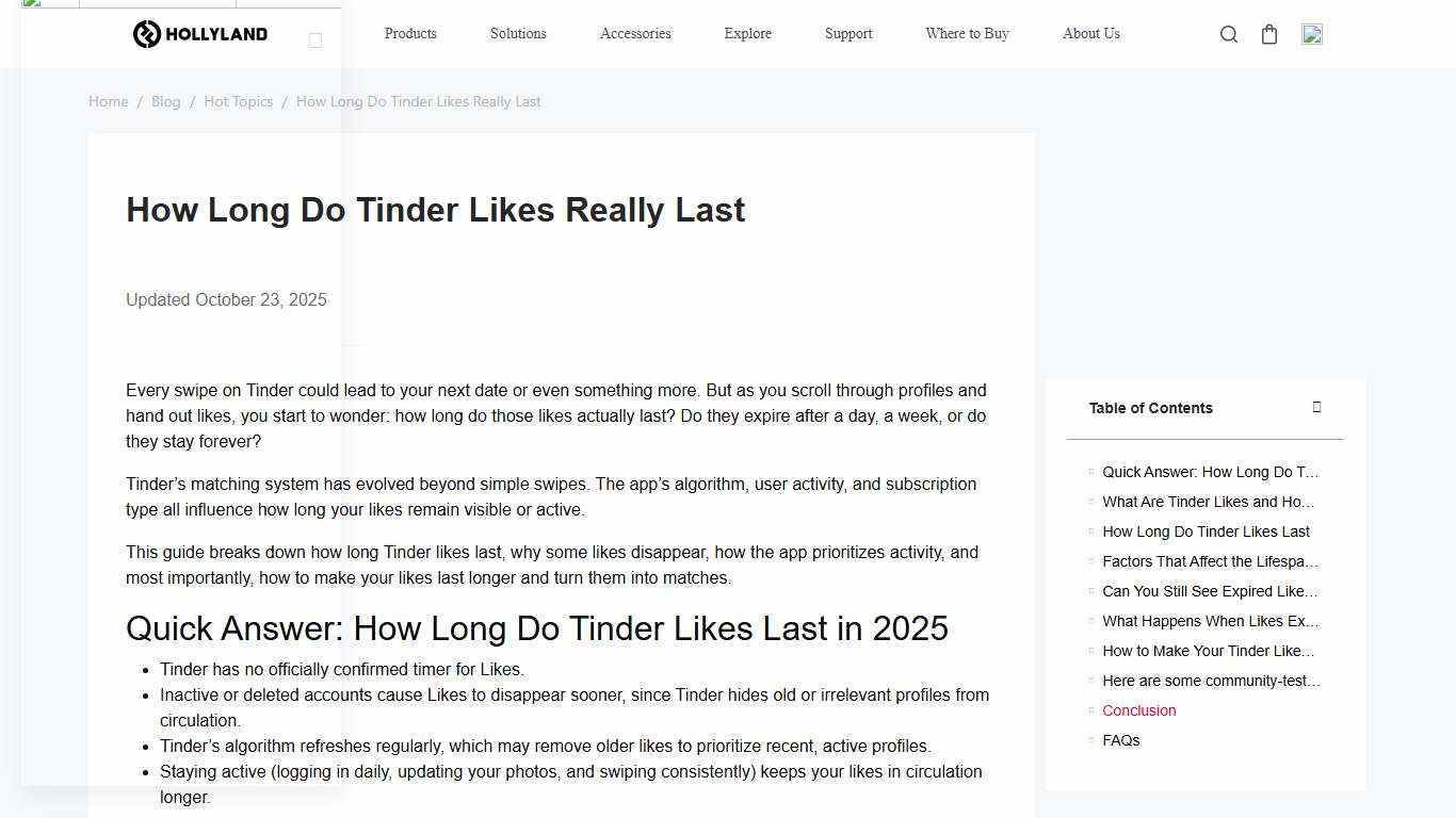 How Long Do Tinder Likes Really Last - Hollyland